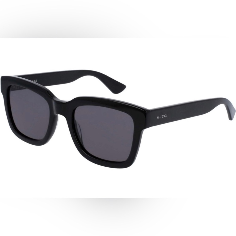 NWT Authentic Gucci Full Rim Rectangle Sunglasses- Black/Smoke - Picture 1 of 8